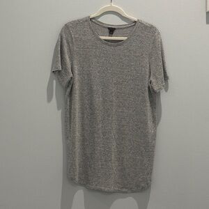 Ann Taylor Rayon/ polyester grey long short sleeved shirt Size M